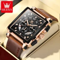 OLEVS-Montre-quartz-carr-e-tanche-avec-bracelet-en-cuir-pour-homme-montres-de-sport-horloge