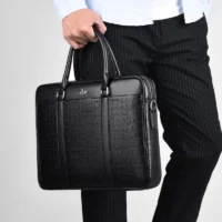 OYIXINGER-Sac-Main-Tendance-en-Cuir-pour-Homme-Mallette-d-affaires-Motif-de-Crocodile-pour-Ordinateur-1