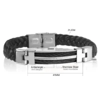 LUXUSTEEL-Bracelet-breloques-classique-en-acier-inoxydable-pour-homme-bracelet-en-cuir-tress-noir-bracelet-d-2