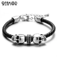 REAMOR-Bracelet-breloques-en-forme-de-cr-ne-pour-hommes-bijoux-tendance-en-acier-inoxydable-316l