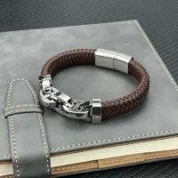 Bracelet-de-luxe-pour-hommes-en-cuir-v-ritable-en-acier-inoxydable-noir-fermoir-magn-tique-4