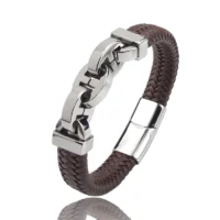 Bracelet-de-luxe-pour-hommes-en-cuir-v-ritable-en-acier-inoxydable-noir-fermoir-magn-tique-5