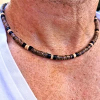 Collier-Africain-en-Bois-Perl-pour-Homme-Bijoux-de-Surfeur-Cadeaux-de-Plage