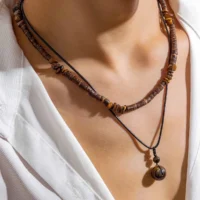 Salmonds-Collier-de-Gravier-G-om-trique-pour-Homme-Bijoux-de-Cou-Vintage-Ethnique-Boho-AMP-2