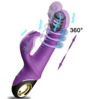 G-Spot-Rabbit-Vibromasseur-pour-Femme-Rotation-T-lescopique-existent-paisseur-du-Clitoris-Jaune-de-Masturbation-1