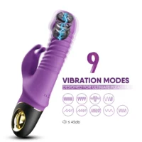 G-Spot-Rabbit-Vibromasseur-pour-Femme-Rotation-T-lescopique-existent-paisseur-du-Clitoris-Jaune-de-Masturbation-2