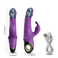 G-Spot-Rabbit-Vibromasseur-pour-Femme-Rotation-T-lescopique-existent-paisseur-du-Clitoris-Jaune-de-Masturbation-5